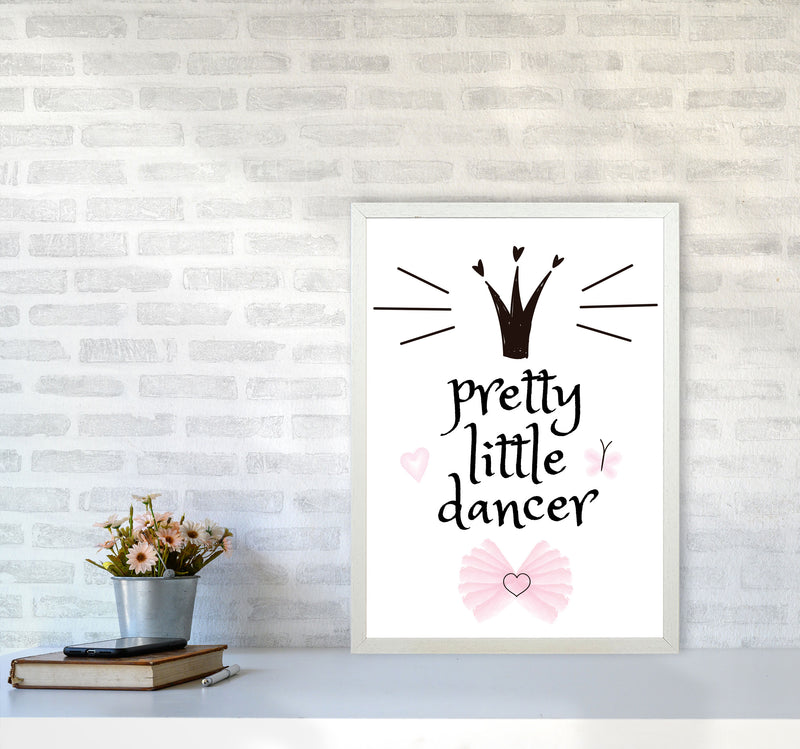 Pretty Little Dancer Framed Nursey Wall Art Print A2 Oak Frame