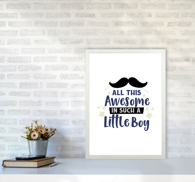 All This Awesome In Such A Little Boy Print, Nursey Wall Art Poster A2 Oak Frame