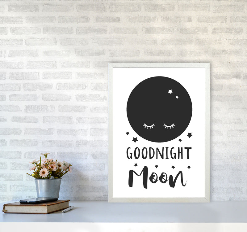 Goodnight Moon Black Framed Nursey Wall Art Print A2 Oak Frame