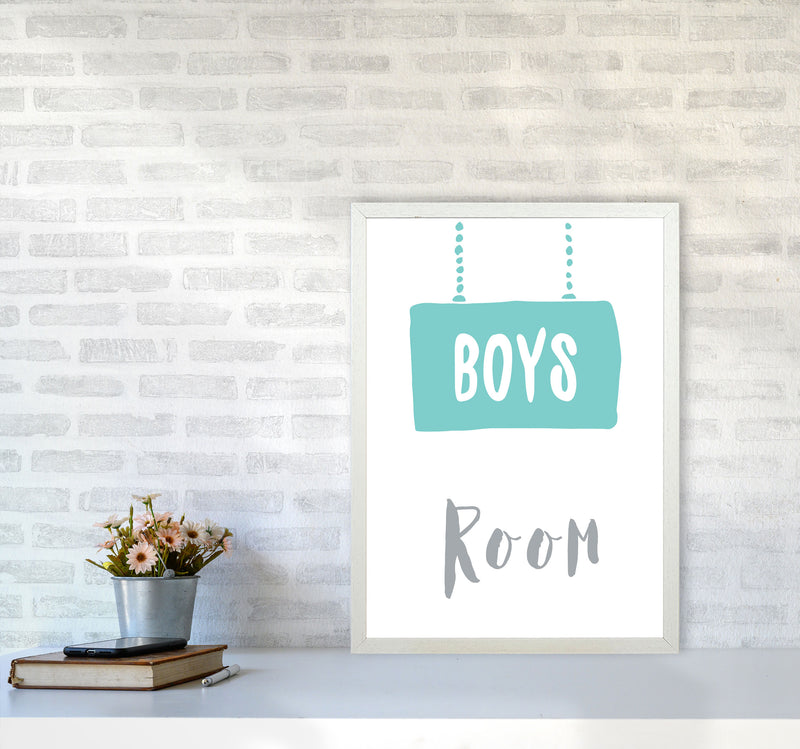 Boys Room Mint Framed Nursey Wall Art Print A2 Oak Frame