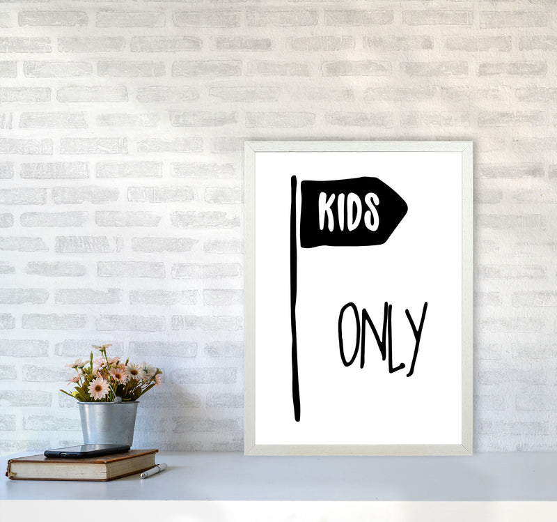 Kids Only Black Framed Nursey Wall Art Print A2 Oak Frame