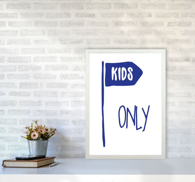 Kids Only Navy Framed Nursey Wall Art Print A2 Oak Frame
