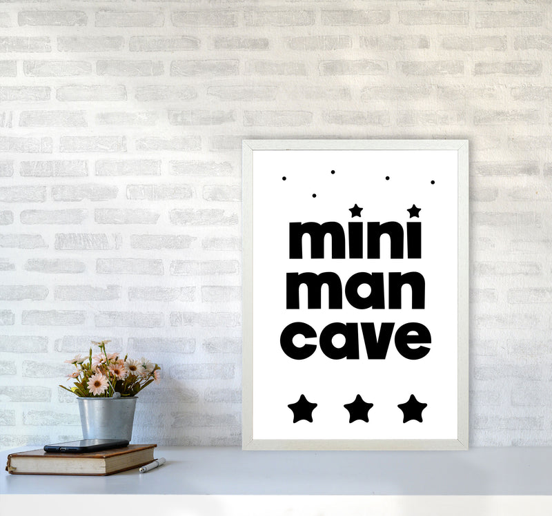 Mini Man Cave Black Framed Nursey Wall Art Print A2 Oak Frame