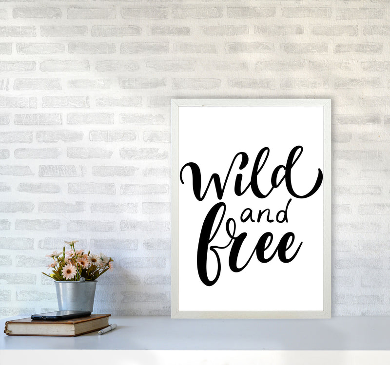 Wild And Free Modern Print A2 Oak Frame