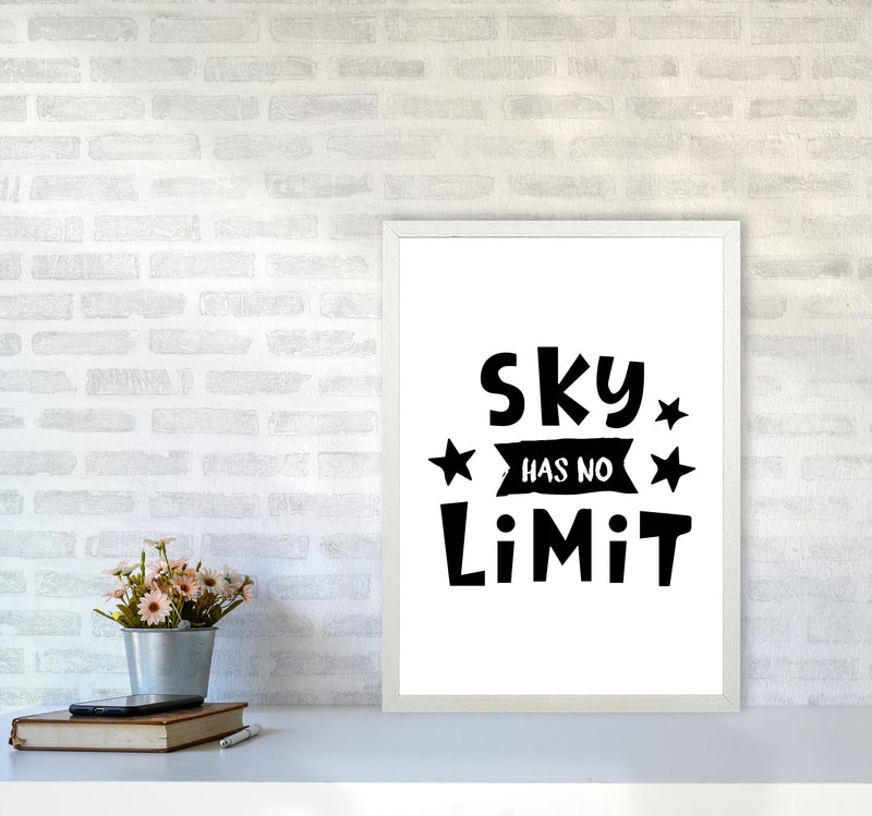 Sky Has No Limit Framed Nursey Wall Art Print A2 Oak Frame