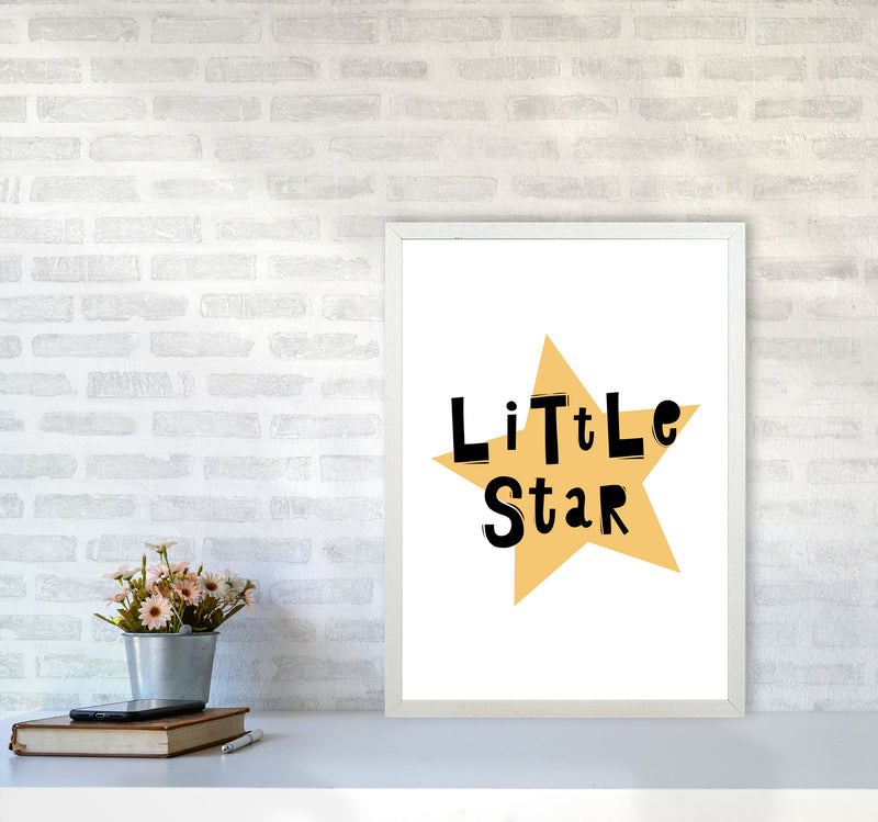 Little Star Scandi Framed Typography Wall Art Print A2 Oak Frame