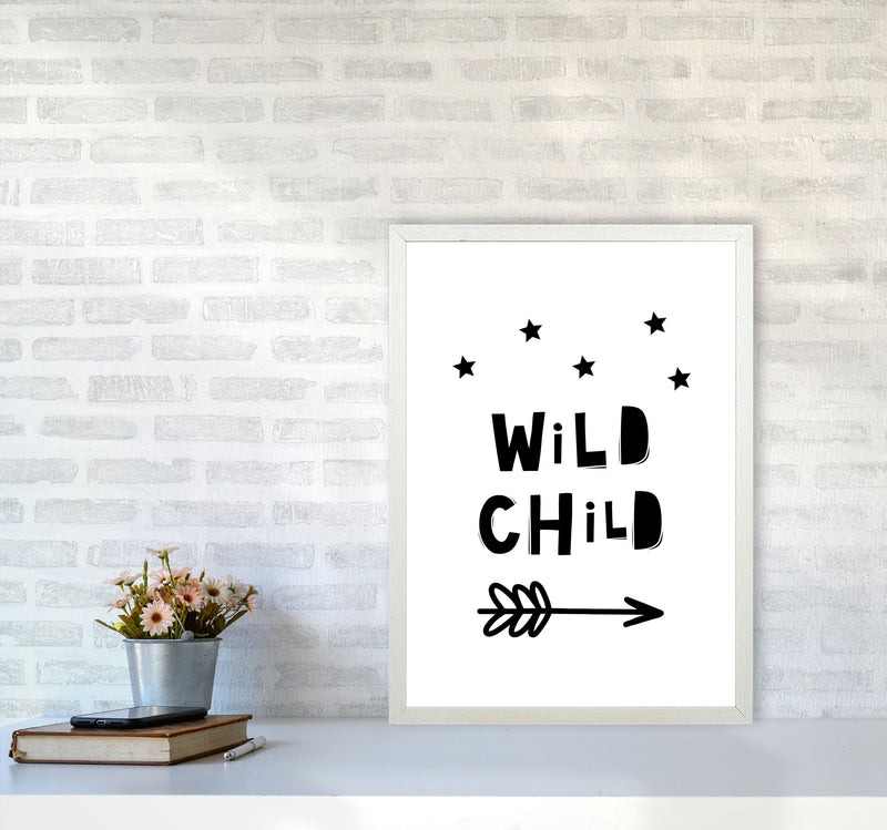 Wild Child Scandi Modern Print A2 Oak Frame