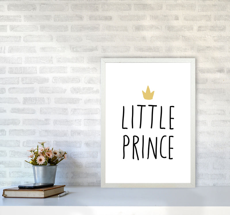 Little Prince Black And Gold Framed Nursey Wall Art Print A2 Oak Frame
