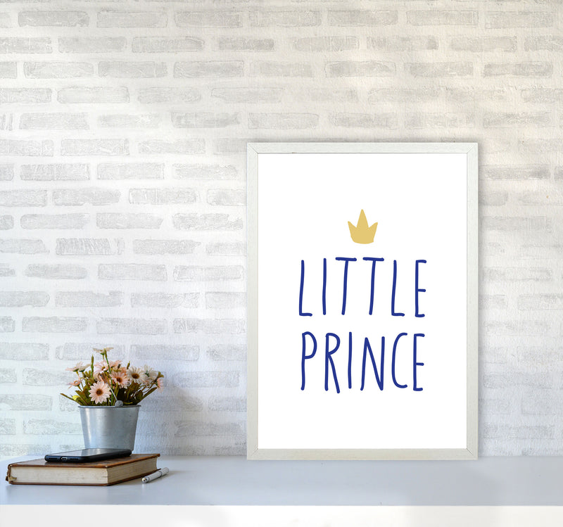 Little Prince Navy And Gold Framed Nursey Wall Art Print A2 Oak Frame