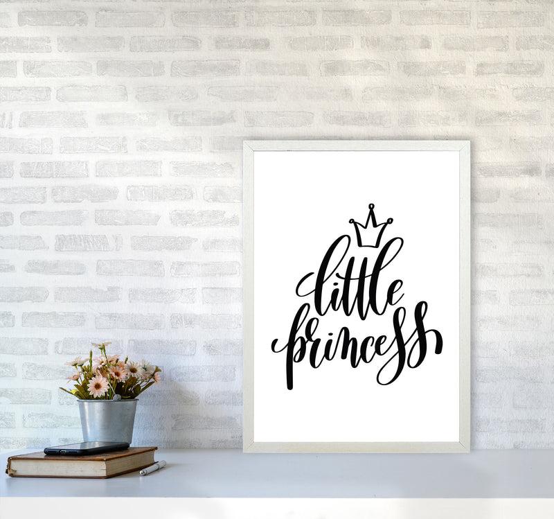 Little Princess Black Framed Nursey Wall Art Print A2 Oak Frame