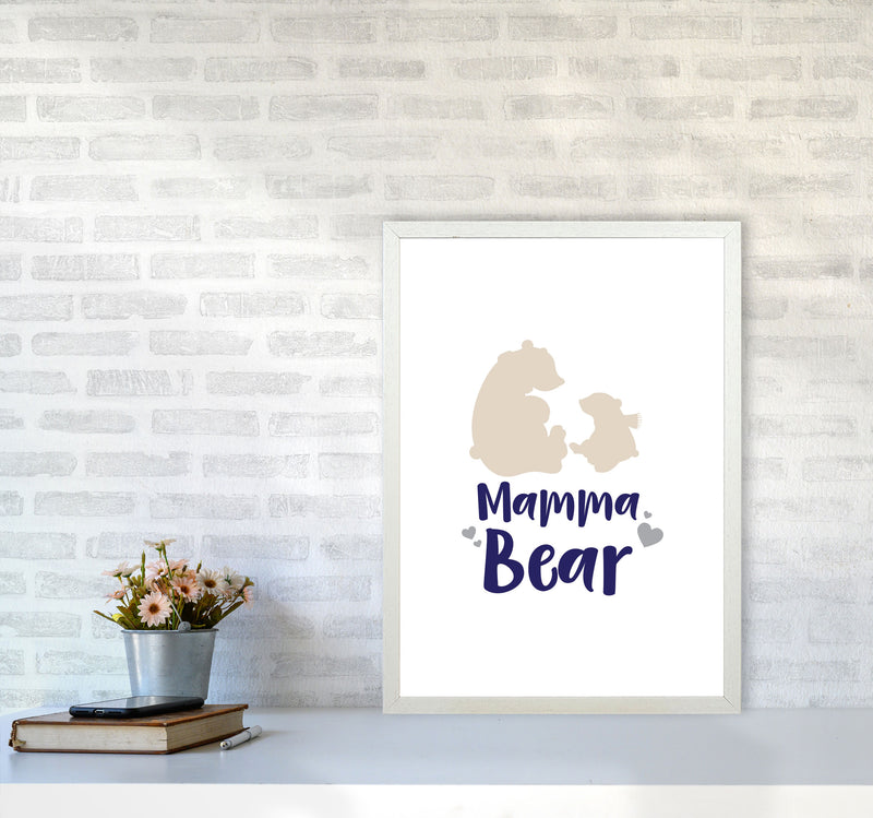 Mama Bear Framed Nursey Wall Art Print A2 Oak Frame