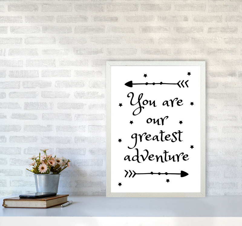 You Are Our Greatest Adventure Black Modern Print A2 Oak Frame