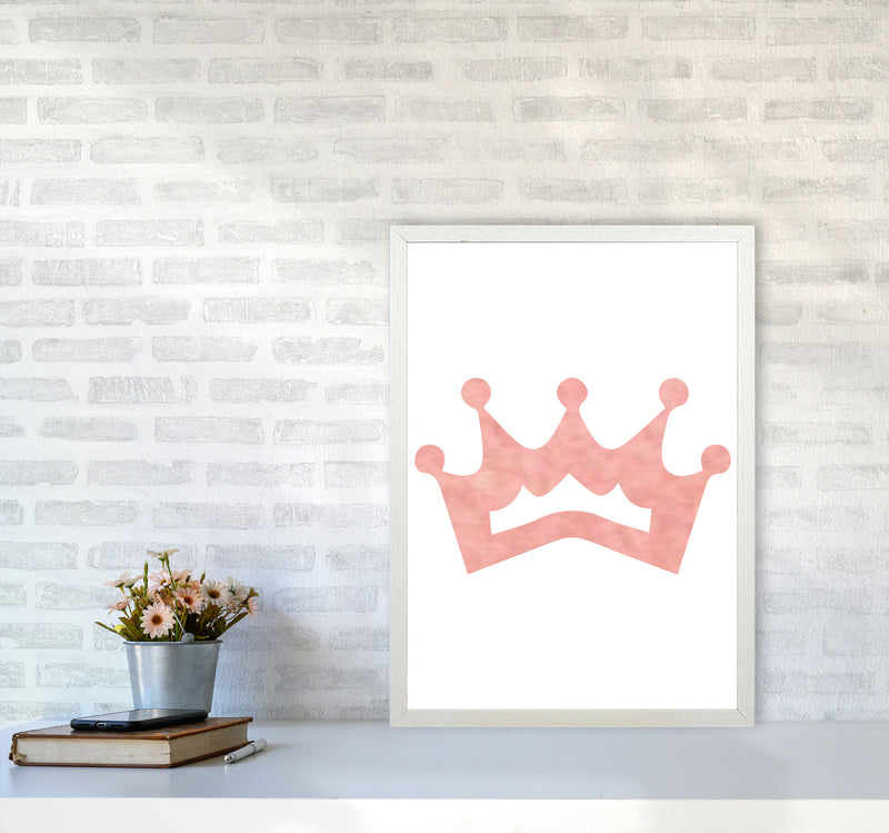 Peach Crown Watercolour Modern Print A2 Oak Frame