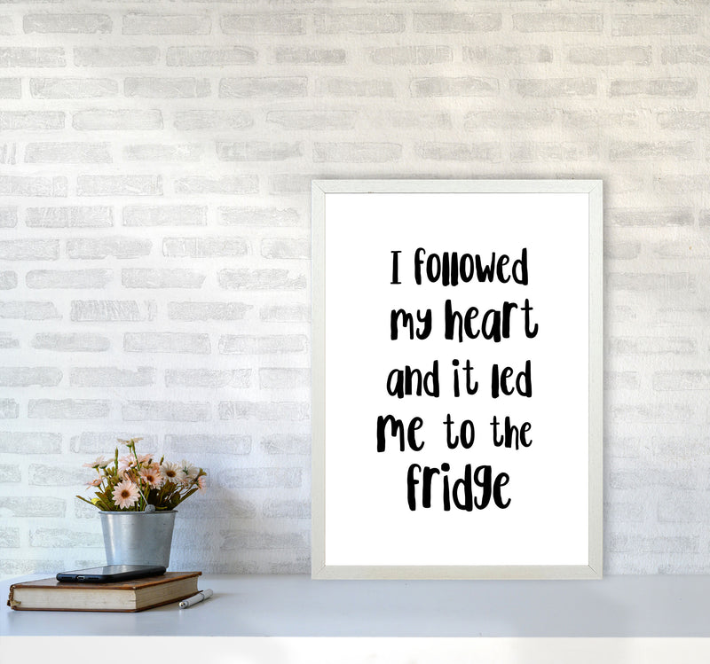 I Followed My Heart Modern Print, Framed Kitchen Wall Art A2 Oak Frame