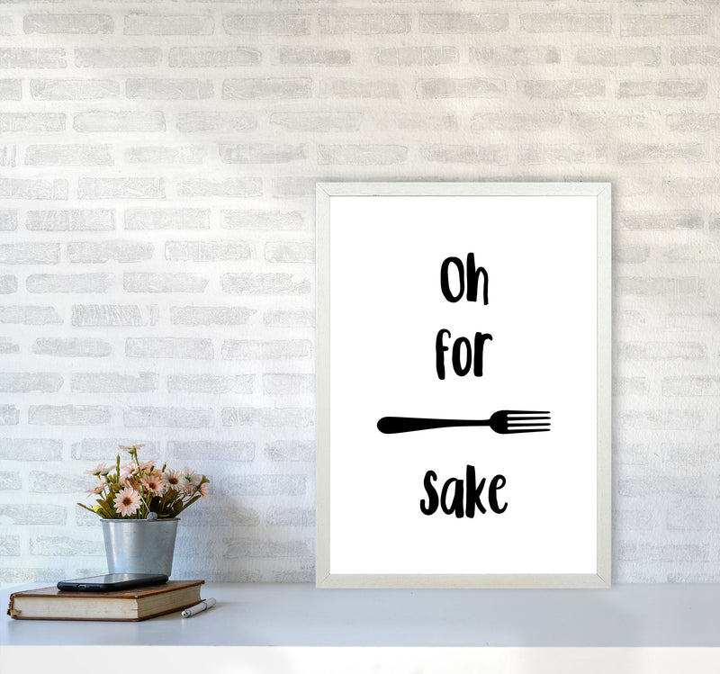 Forks Sake Framed Typography Wall Art Print A2 Oak Frame