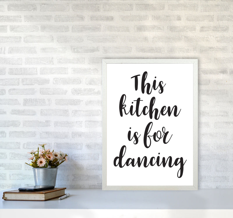 This Kitchen Is For Dancing Modern Print, Framed Kitchen Wall Art A2 Oak Frame