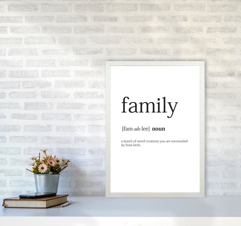 Family Framed Typography Wall Art Print A2 Oak Frame
