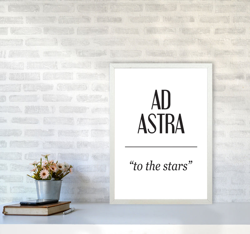 Ad Astra Framed Typography Wall Art Print A2 Oak Frame