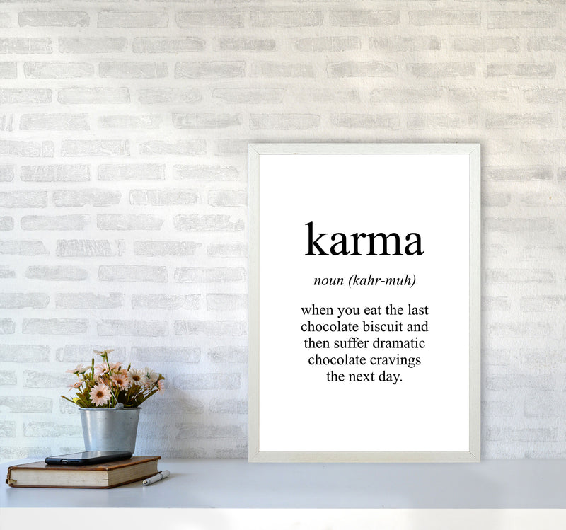 Karma Framed Typography Wall Art Print A2 Oak Frame