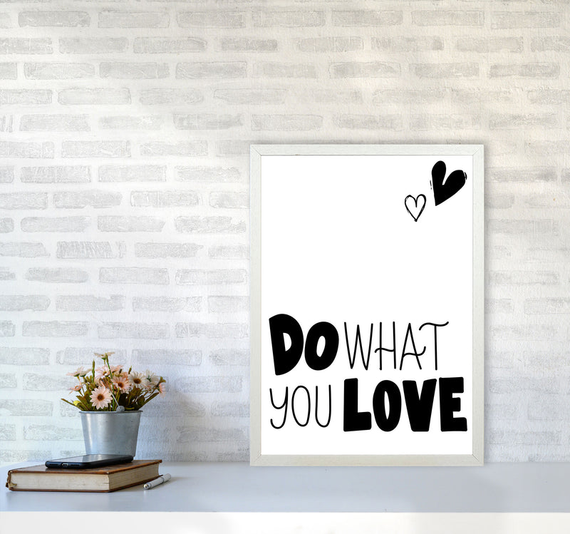 Do What You Love Framed Typography Wall Art Print A2 Oak Frame