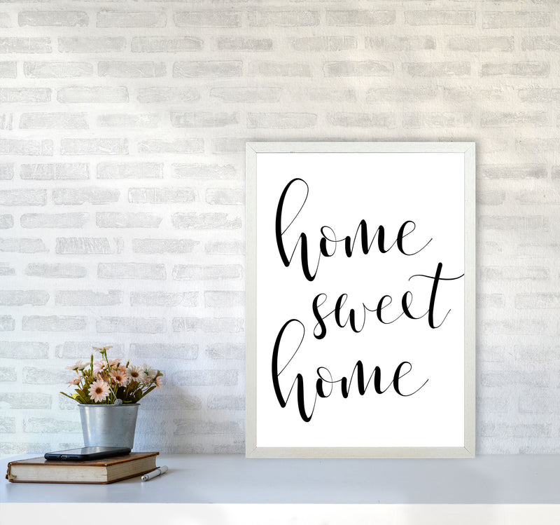 Home Sweet Home Framed Typography Wall Art Print A2 Oak Frame