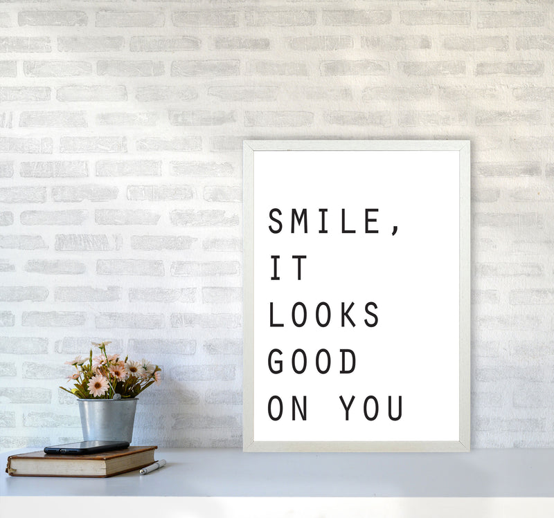 Smile, It Looks Good On You Modern Print A2 Oak Frame
