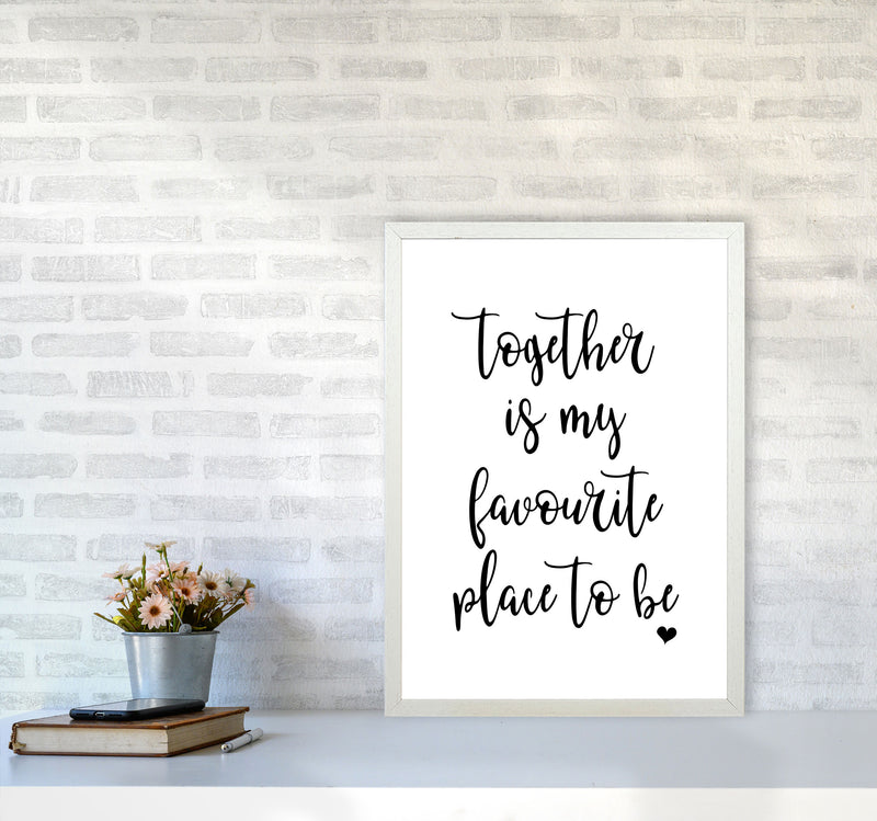 Together Is My Favourite Place To Be Modern Print A2 Oak Frame
