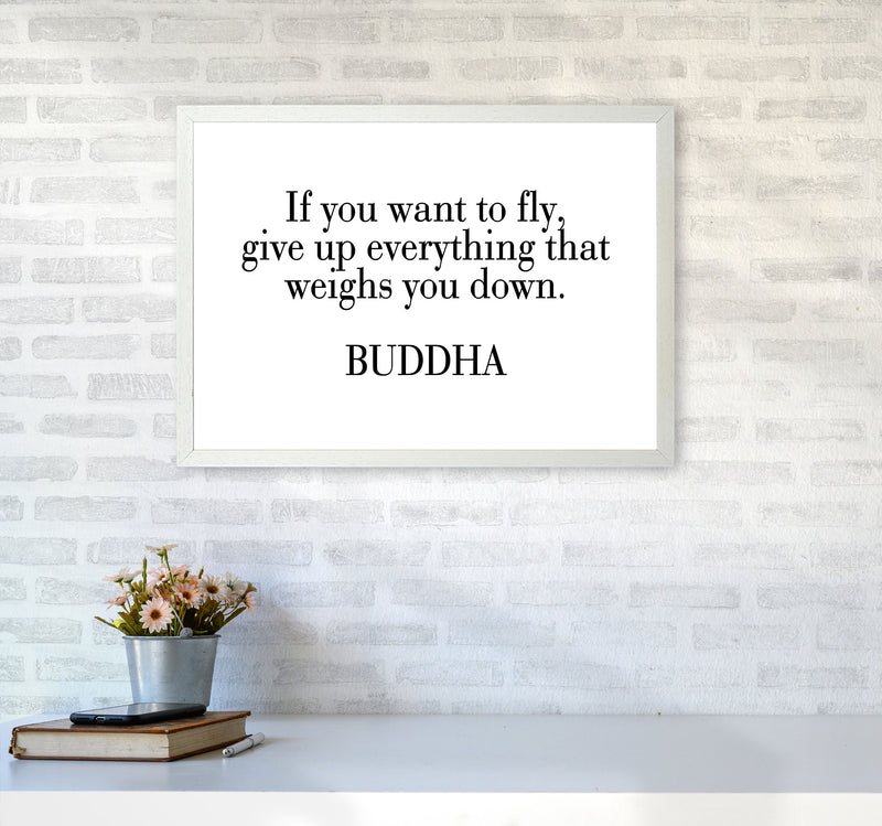 If You Want To Fly Framed Typography Wall Art Print A2 Oak Frame