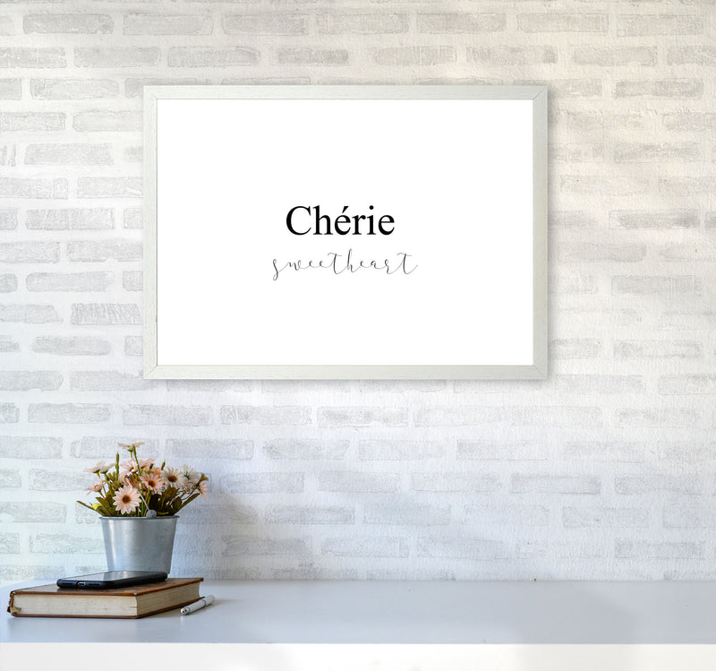 Chérie Framed Typography Wall Art Print A2 Oak Frame