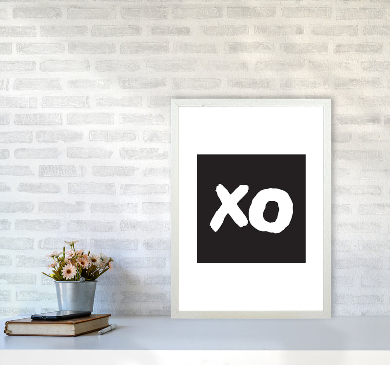 XO Black Square Modern Print A2 Oak Frame