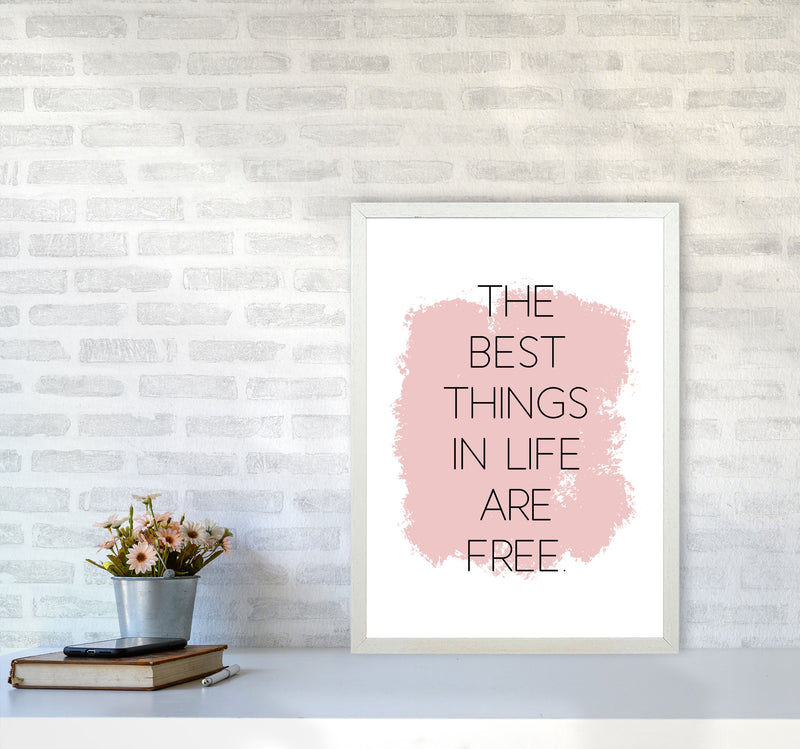 The Best Things In Life Are Free Modern Print A2 Oak Frame