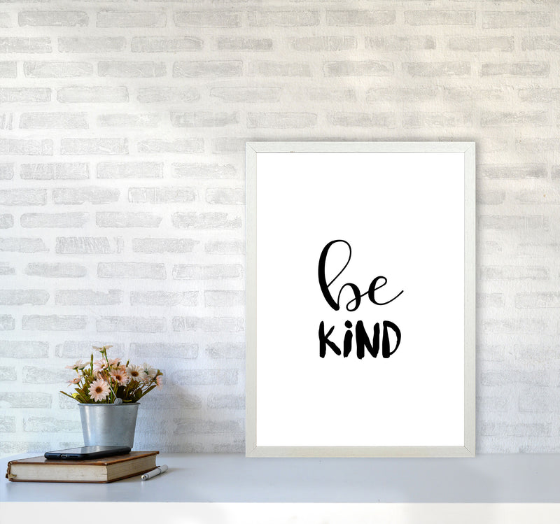 Be Kind Framed Typography Wall Art Print A2 Oak Frame