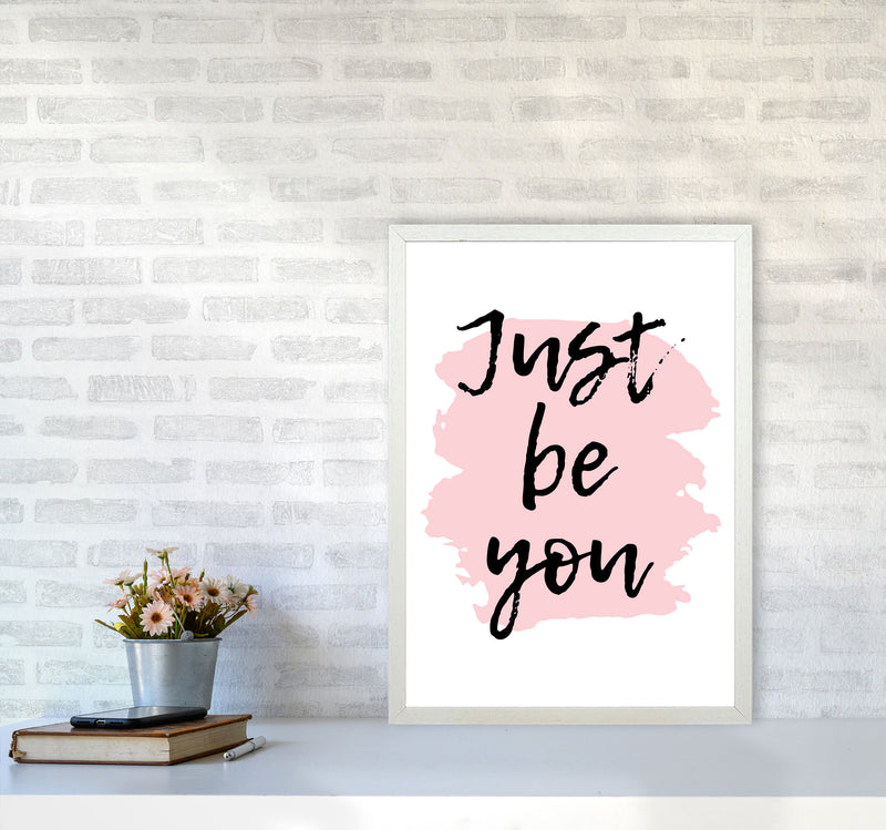 Just Be You Framed Typography Wall Art Print A2 Oak Frame