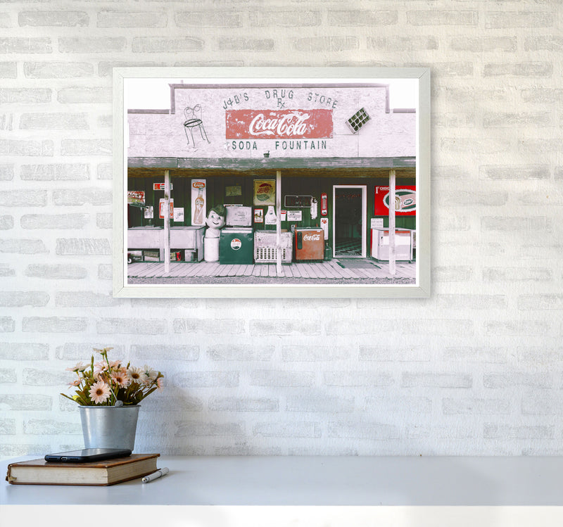 Coca Cola Shop Modern Print A2 Oak Frame