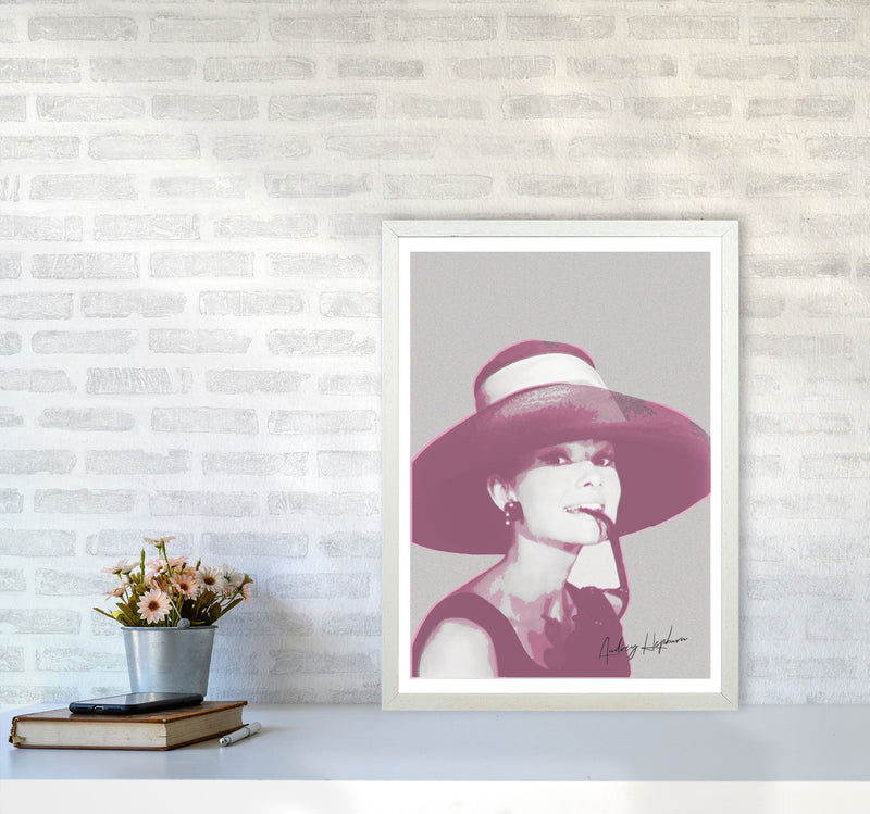 Audrey Hepburn Vintage Modern Print A2 Oak Frame