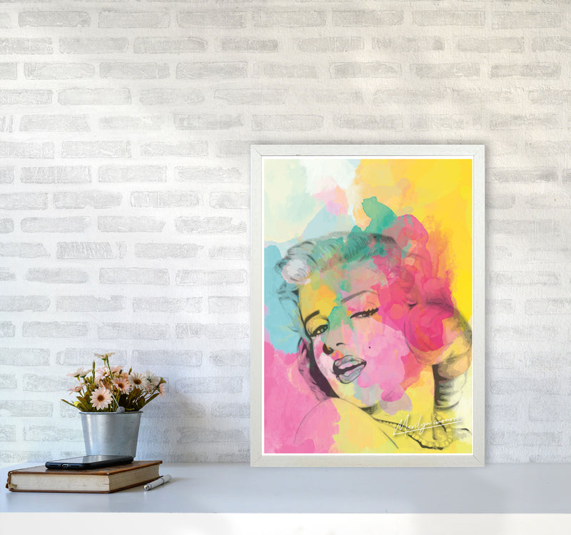 Marilyn Monroe In Colour Modern Print A2 Oak Frame