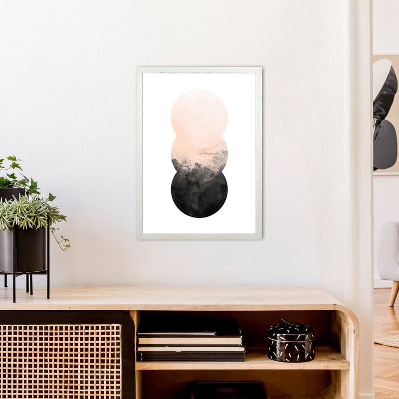 Nude And Black Watercolour 5 Art Print by Pixy Paper A2 Oak Frame