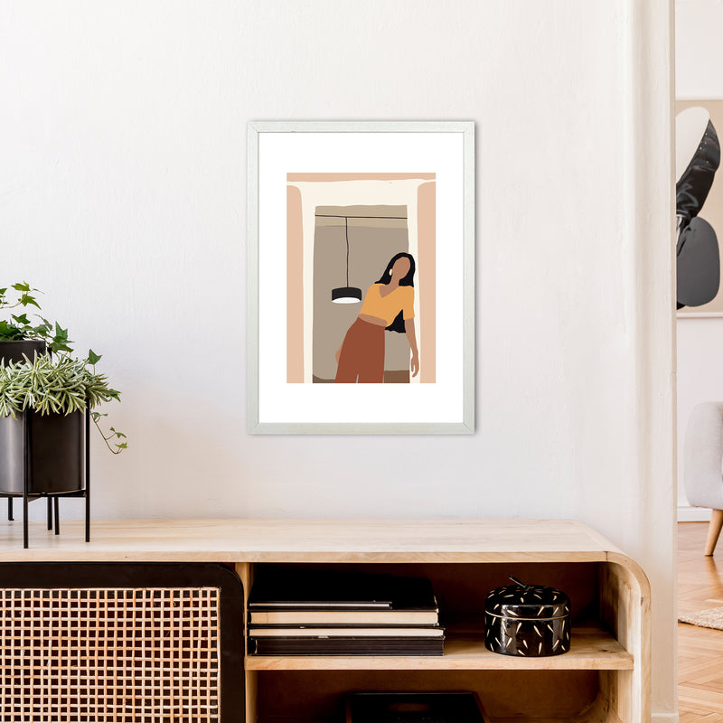 Mica Girl In Doorway N10  Art Print by Pixy Paper A2 Oak Frame