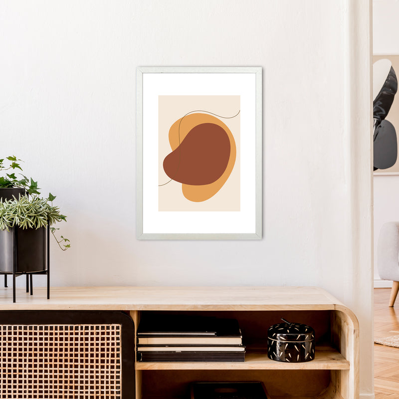 Mica Sand Abstract N29  Art Print by Pixy Paper A2 Oak Frame