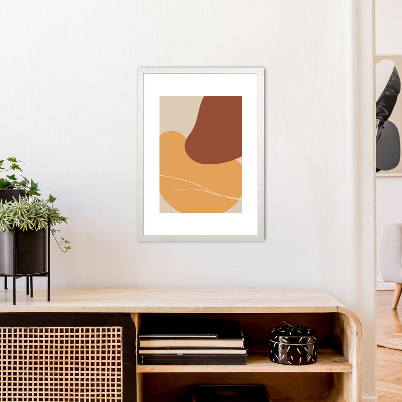 Mica Sand Abstract N28  Art Print by Pixy Paper A2 Oak Frame