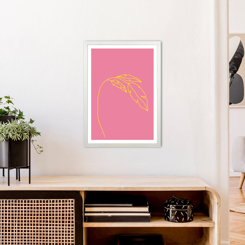 Plant Pink Neon Funk  Art Print by Pixy Paper A2 Oak Frame