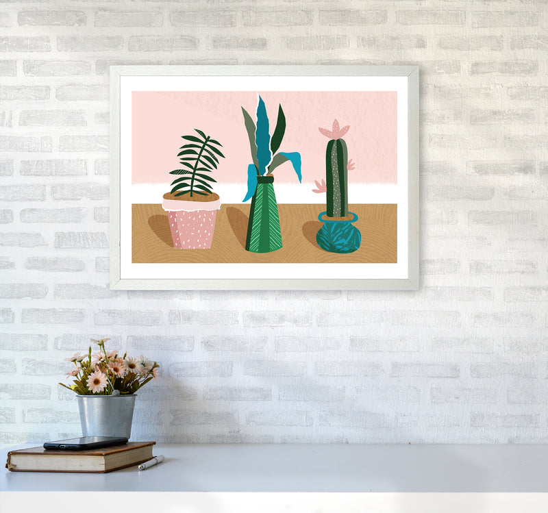 Plant Collection Jungle Abstract  Art Print by Pixy Paper A2 Oak Frame