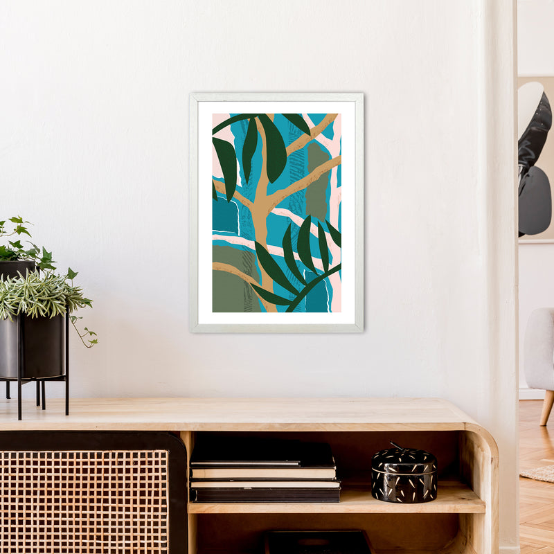 Jungle Tree Abstract  Art Print by Pixy Paper A2 Oak Frame