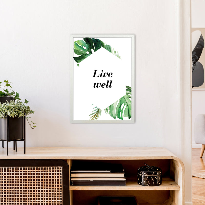 Live Well Exotic  Art Print by Pixy Paper A2 Oak Frame