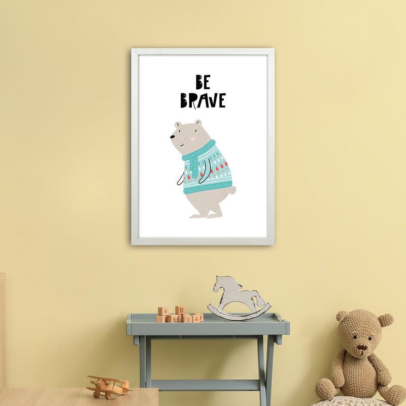 Be Brave Animal  Art Print by Pixy Paper A2 Oak Frame