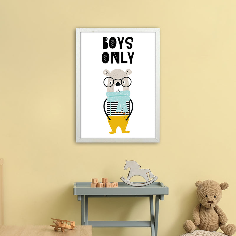 Boys Rule Pop  Art Print by Pixy Paper A2 Oak Frame