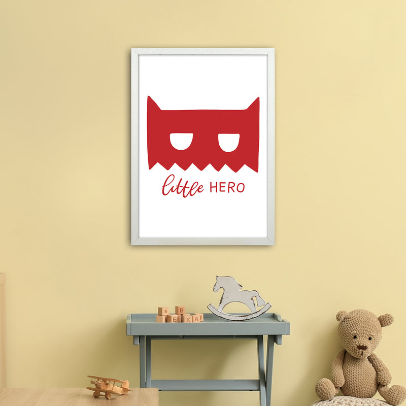 Little Hero Mask Red Super Scandi  Art Print by Pixy Paper A2 Oak Frame