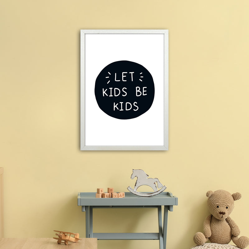 Let Kids Be Kids Super Scandi  Art Print by Pixy Paper A2 Oak Frame