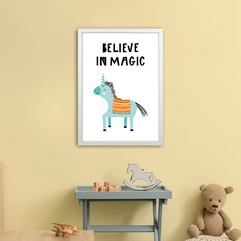 Believe In Magic Animal Pop  Art Print by Pixy Paper A2 Oak Frame