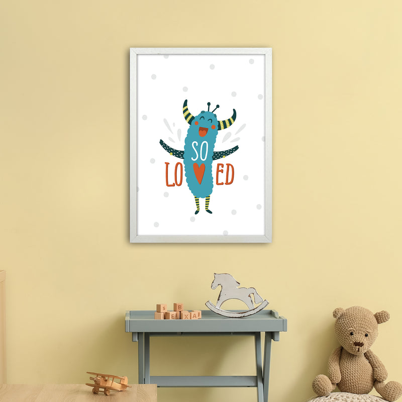 Little Monsters So Loved  Art Print by Pixy Paper A2 Oak Frame